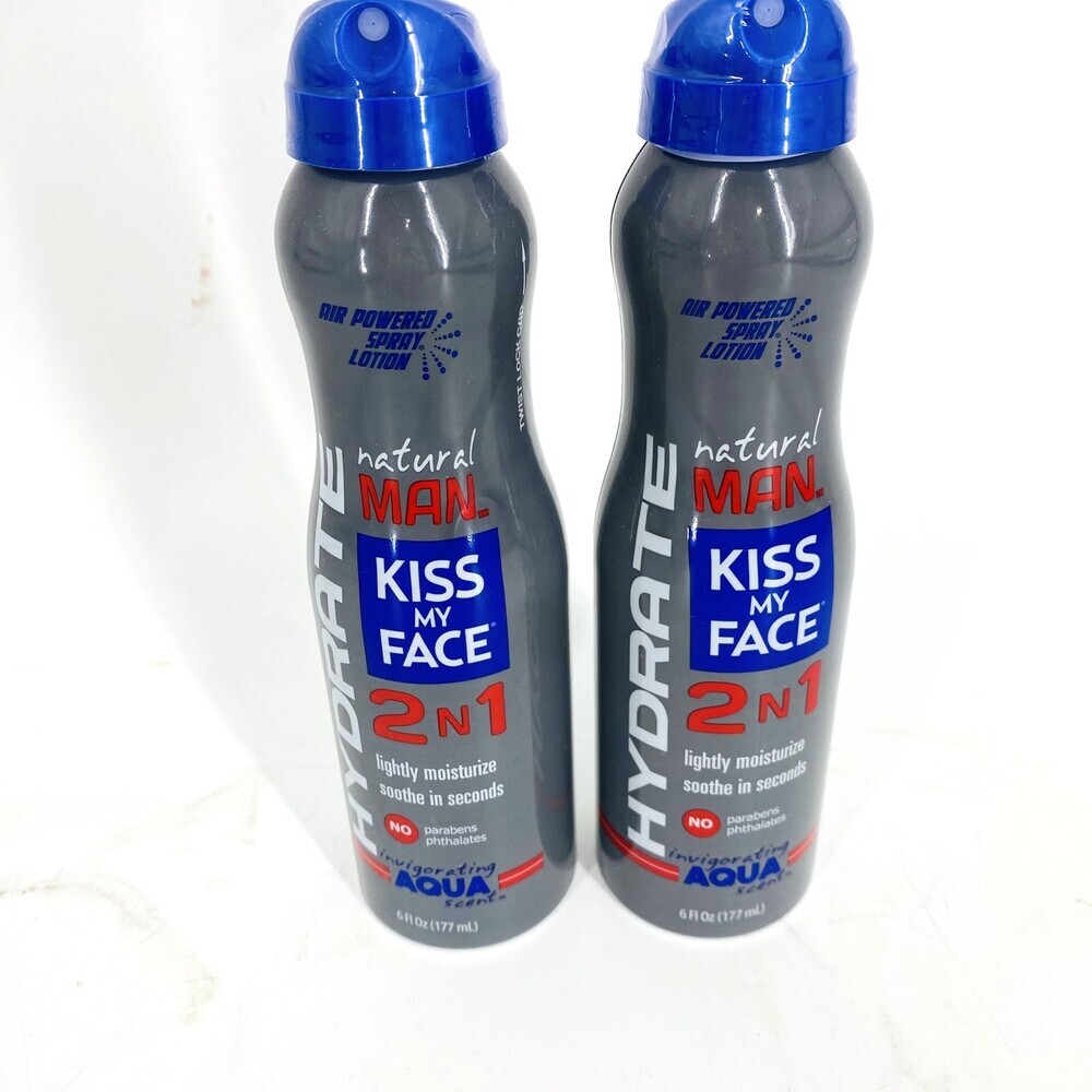 2 Pack - Kiss My Face Men’s Hydrate 2 in 1 Spray Lotion Light Moisture & Soothes